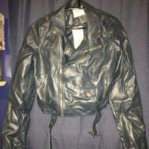 NWT Blue Faux Leather Fashion Nova jacket